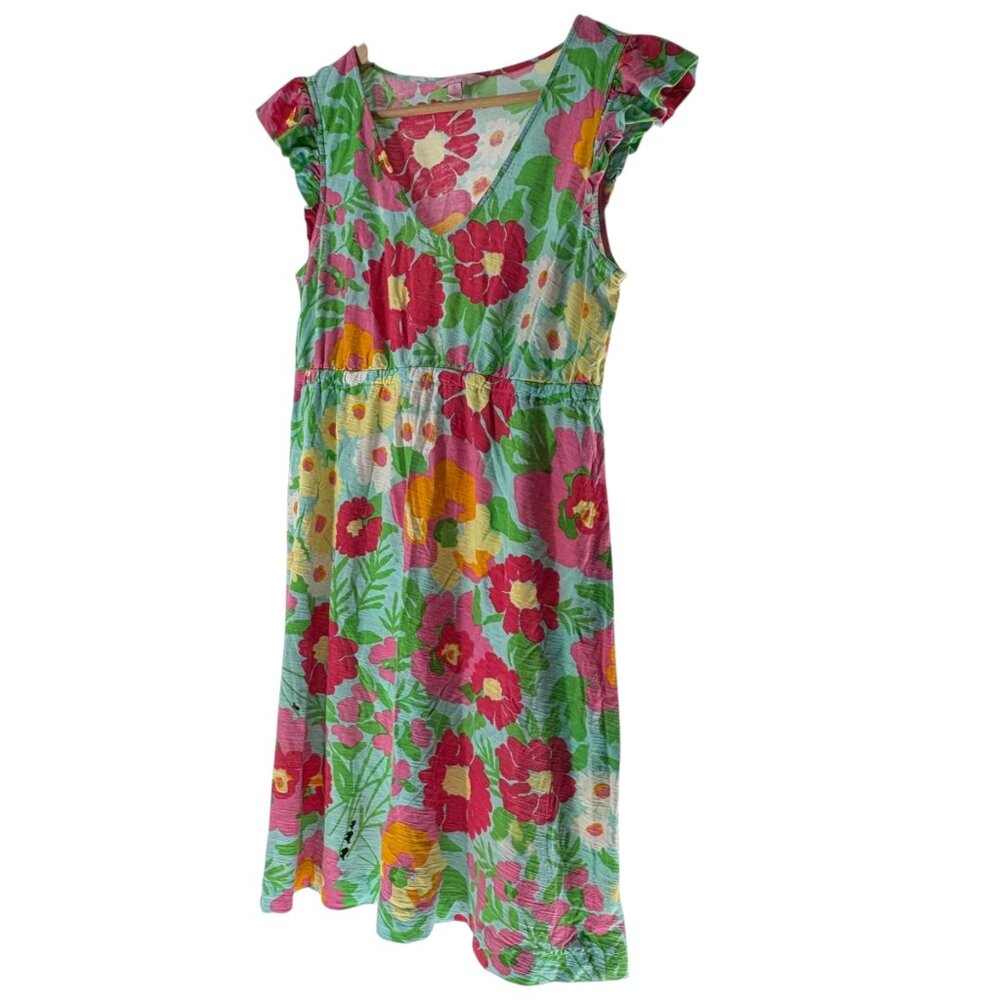 Lilly Pulitzer Womens Floral Print Sleeveless Dress Size S Cotton Blend